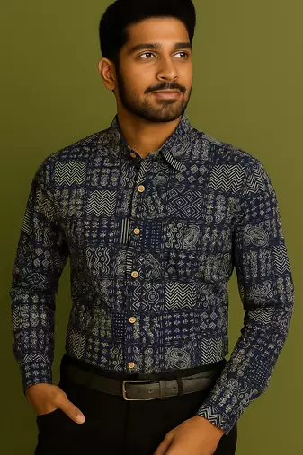 Full sleeves cotton shirt for men