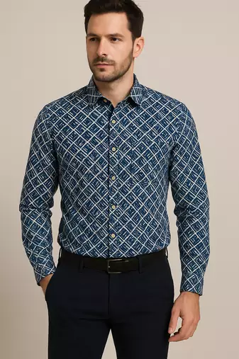 Full sleeves cotton shirt for men