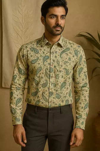 Full sleeves cotton shirt for men