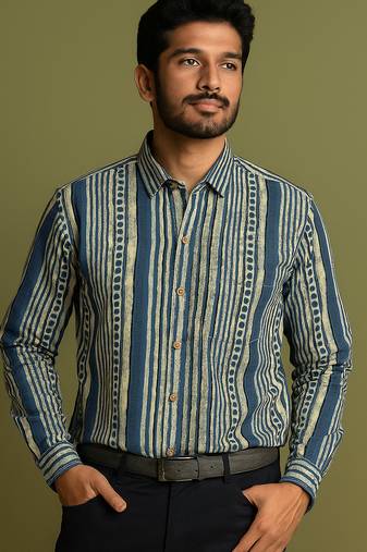 Full sleeves cotton shirt for men