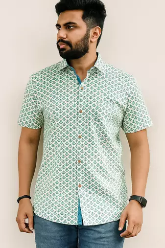 Half sleeves cotton shirt for men