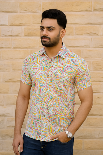 Half sleeves cotton shirt for men