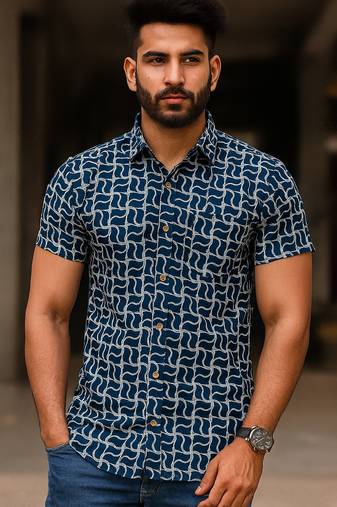 Half sleeves cotton shirt for men