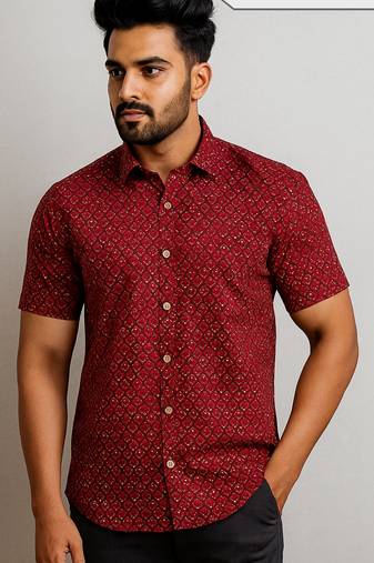Half sleeves cotton shirt for men