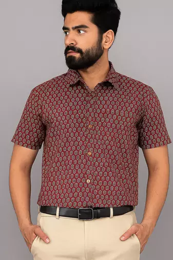 Half sleeves cotton shirt for men