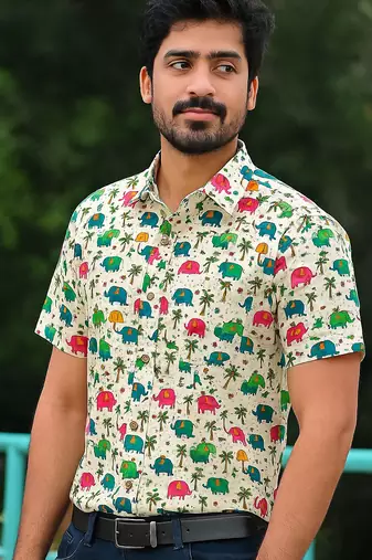 Half sleeves cotton shirt for men