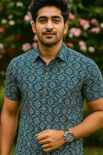 Half sleeves cotton shirt for men