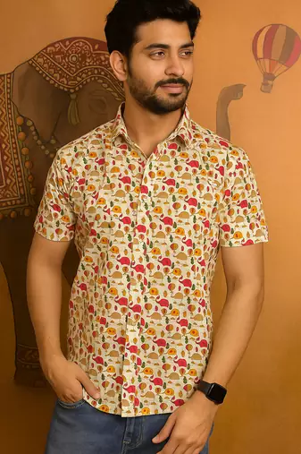 Half sleeves cotton shirt for men