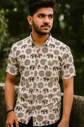 Half sleeves cotton shirt for men