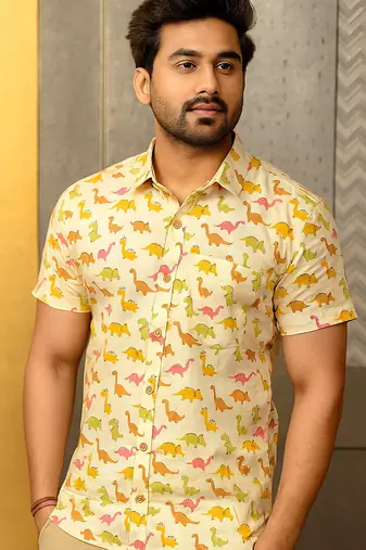 Half sleeves cotton shirt for men