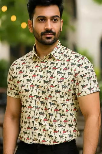 Half sleeves cotton shirt for men