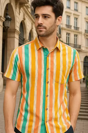 Half sleeves cotton shirt for men