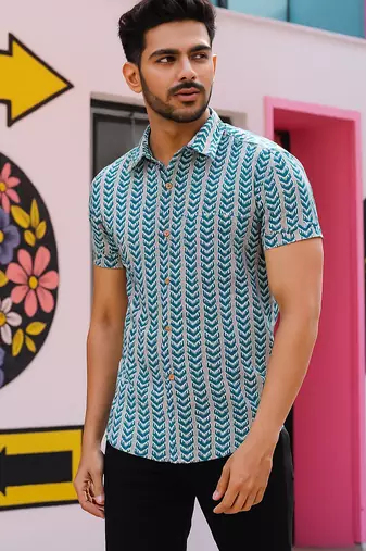 Half sleeves cotton shirt for men