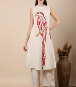 Off white colour with emboidery with khadi cotton stitch for women