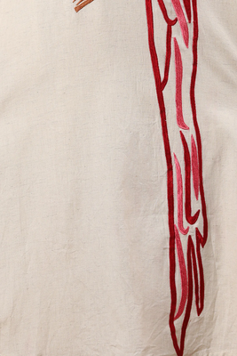 Off white colour with emboidery with khadi cotton stitch for women 4