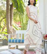 Off white colour with emboidery with khadi cotton stitch for women