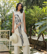 Off white colour with emboidery with khadi cotton stitch for women