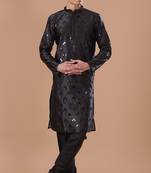Arruga stylish fancy fabric silk sequins kurta pyjama set