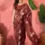Maroon silk blend jacquard saree with unstitched blouse piece