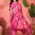 Pink silk blend jacquard saree with unstitched blouse piece