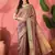Lavender organza jacquard saree with unstitched blouse piece