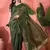 Green silk blend jacquard saree with unstitched blouse piece