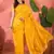 Yellow silk blend jacquard saree with unstitched blouse piece