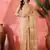 Beige organza jacquard saree with unstitched blouse piece