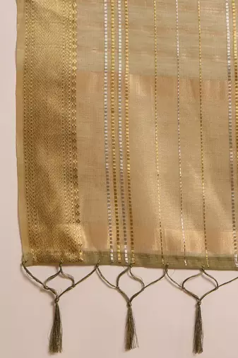 Pista organza jacquard saree with unstitched blouse piece