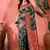Dark green silk blend sequins work saree with unstitched blouse piece