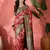 Maroon silk blend sequins work saree with unstitched blouse piece
