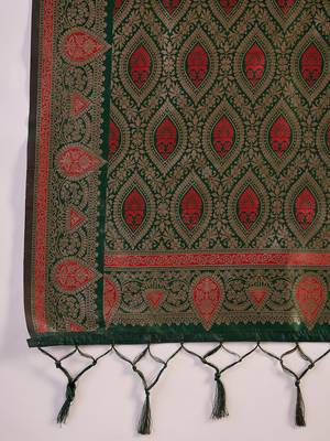 Maroon silk blend sequins work saree with unstitched blouse piece 5