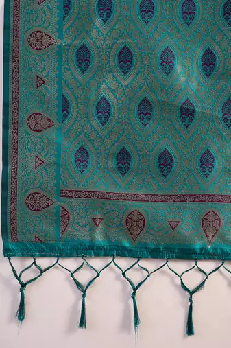 Purple silk blend sequins work saree with unstitched blouse piece