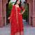 georgette red anarkali gown with thread & sequin work     stitched festive wear for women