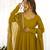 yellow embroidered pure nsilk chanderi stitched  anarkali gown with dupatta festive & party wear