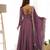 mauve embroidered pure nsilk chanderi stitched anarkali gown with dupatta festive & party wear