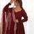 maroon embroidered pure nsilk chanderi stitched anarkali gown with dupatta festive & party wear
