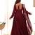 maroon embroidered pure nsilk chanderi stitched anarkali gown with dupatta festive & party wear