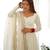 off-white embroidered pure nsilk chanderi stitched anarkali gown with dupatta festive wear