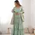 pista green silk chanderi anarkali dress