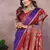 Purple Color Zari Weaving Designer Kalamkari Silk Saree