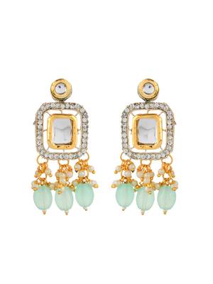gold-plated crystal & green beaded necklace set 5