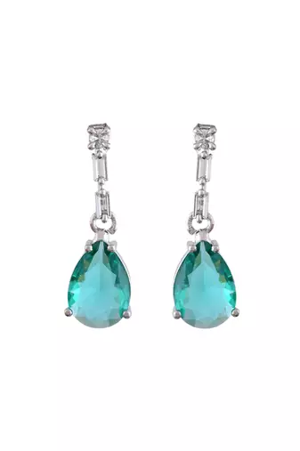 Diamond-cut cz & emerald pendant necklace set