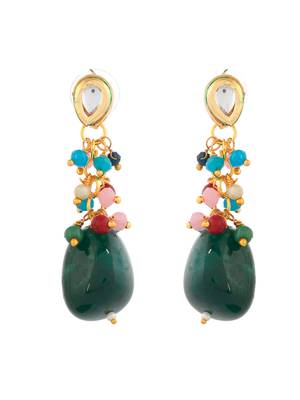 Multicolor stone & pearl bridal necklace set 5