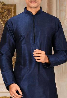 Blue Dupion Art Silk Kurta 2