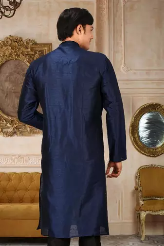 Blue Dupion Art Silk Kurta