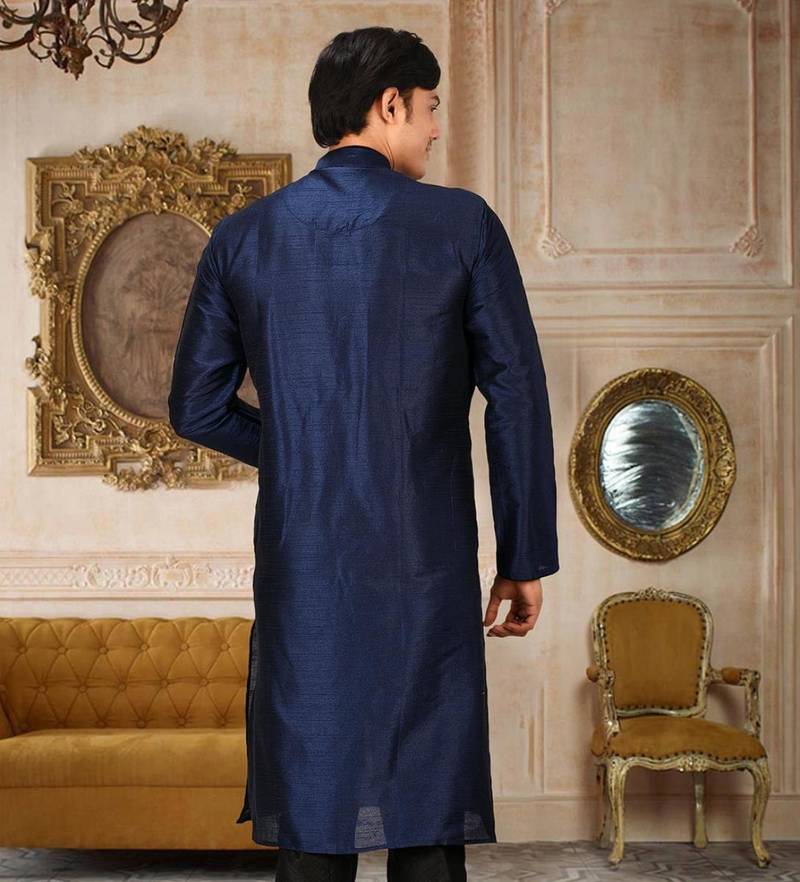 Blue Dupion Art Silk Kurta