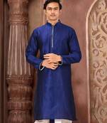 Blue Dupion Art Silk Kurta