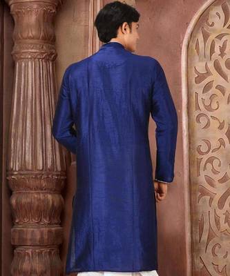 Blue Dupion Art Silk Kurta 3