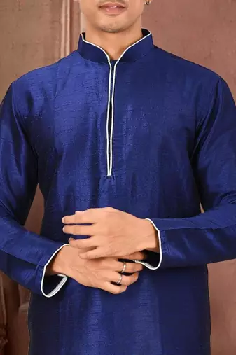 Blue Dupion Art Silk Kurta